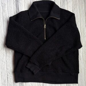 🖤Cozy Black Half Zip-Up Sweater